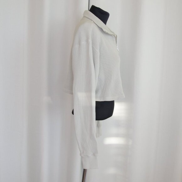 KITH Waffle Knit Quarter Zip Cropped Sweater Sz S - Picture 3 of 7